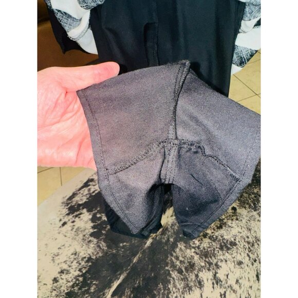 GB Black White Striped Halter Dress Built in Short Asymmetrical Hem Deep V Back - Picture 7 of 7